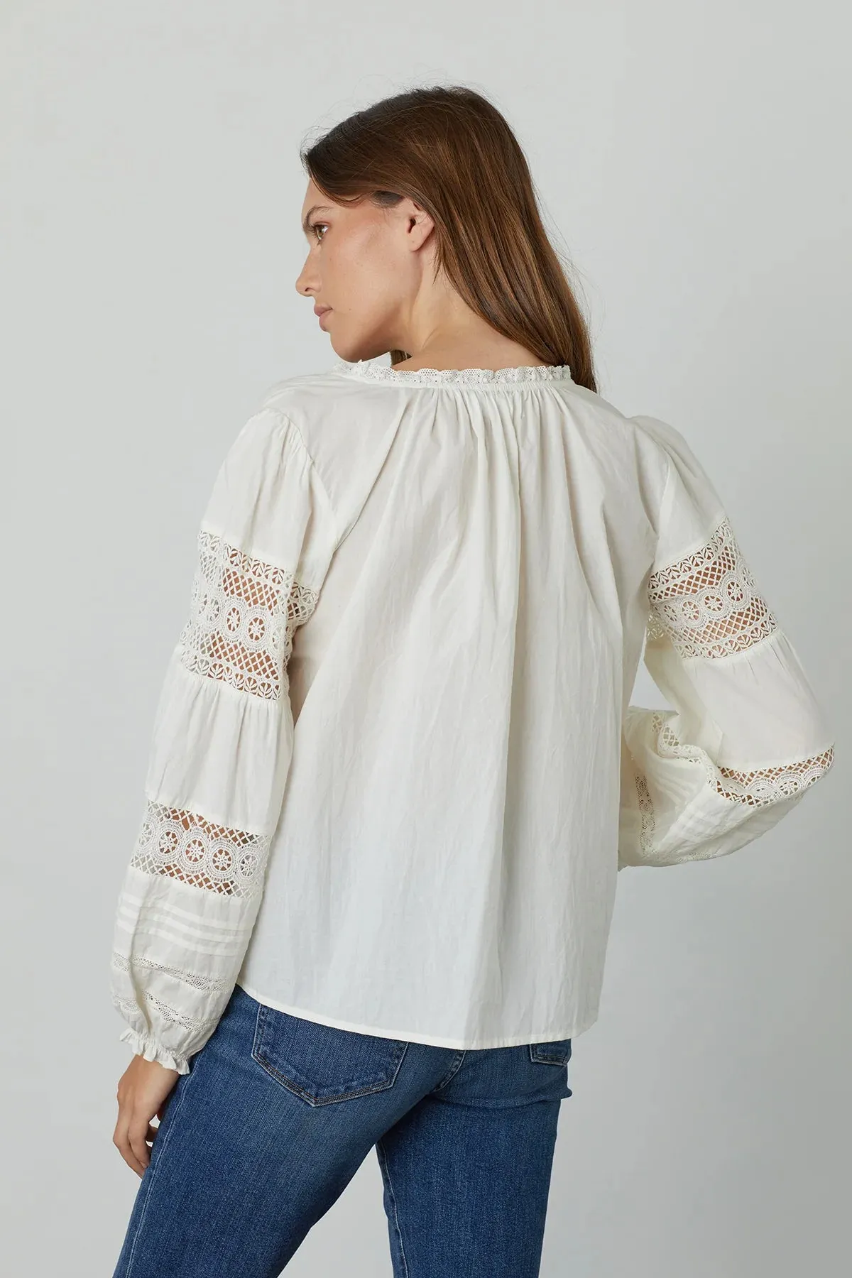 TAYLER Long Sleeve Top in White