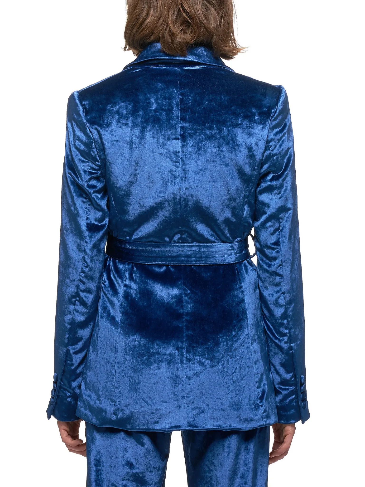 Terry Liquid Velvet Belted Blazer (14VV1002-L31-BLUE)