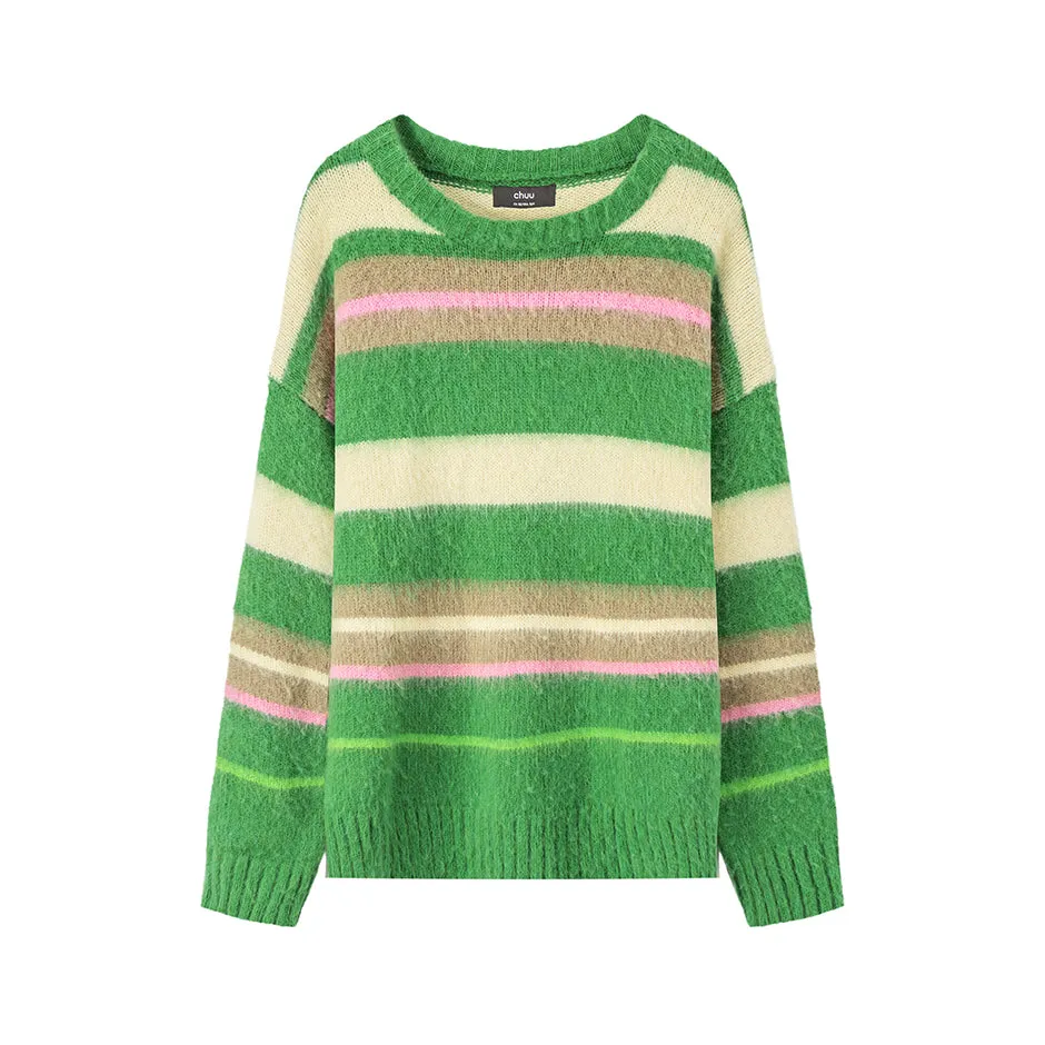 Tiktok Fame Stripes Knit Oversized Sweater