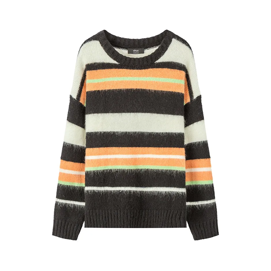 Tiktok Fame Stripes Knit Oversized Sweater