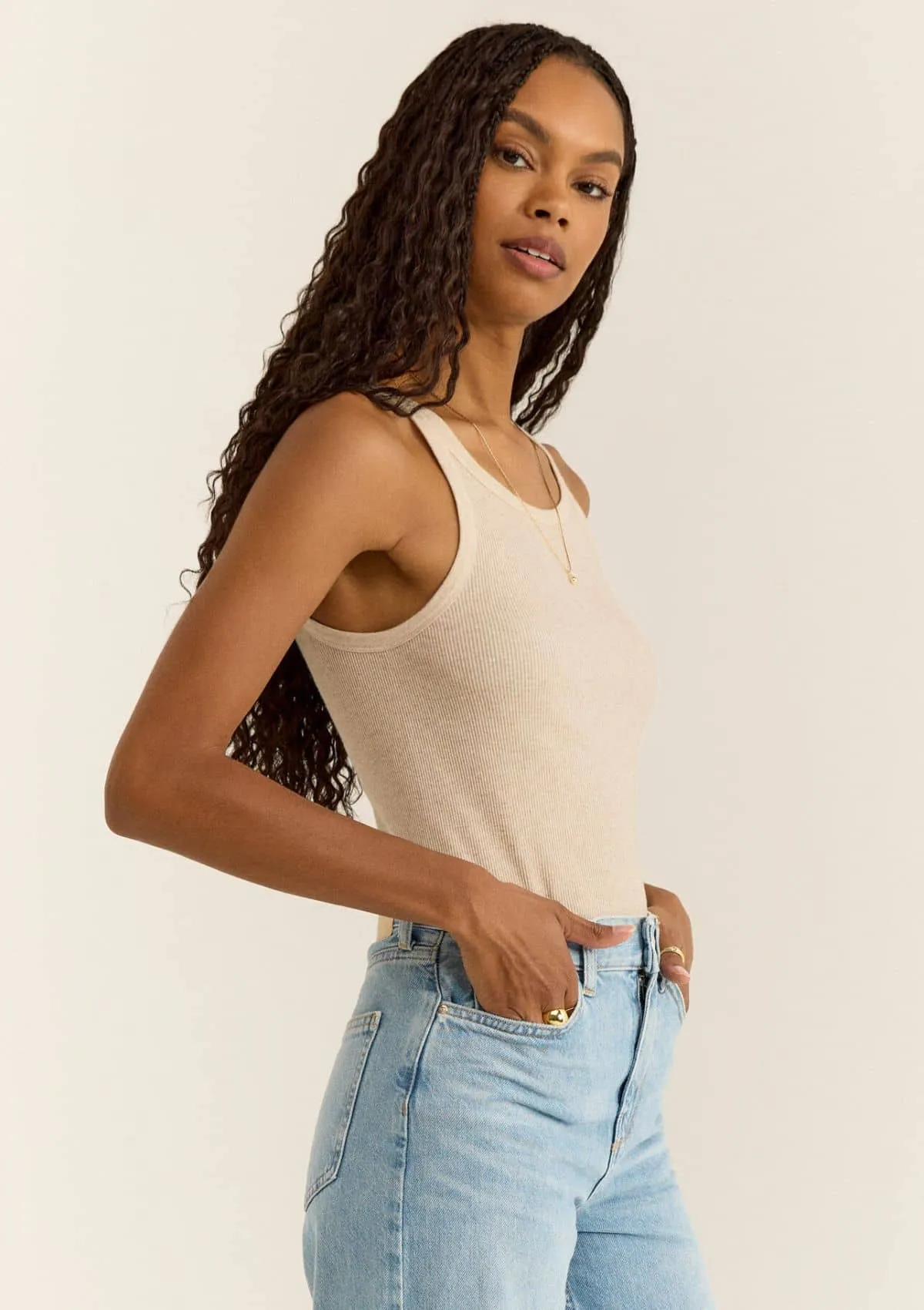 Torren Rib Tee - Light Oatmeal Heather