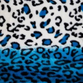 Turquoise Snow Leopard Print Fleece Fabric