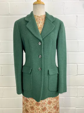 Vintage 1990s Green Bouclé Wool Giorgio Armani Blazer, B39"