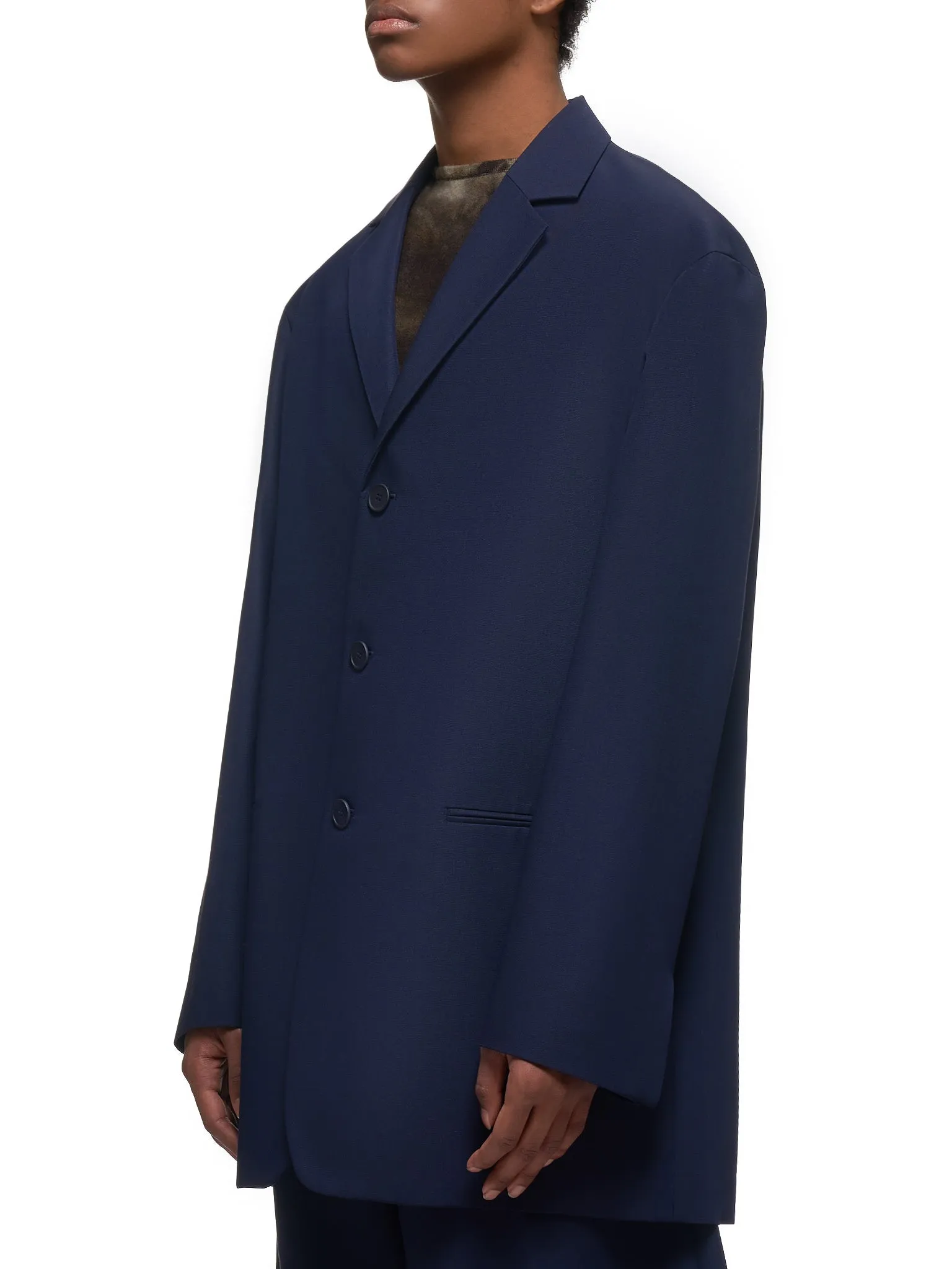 Virgin Fleece Wool Suit Jacket (120401-NAVY)