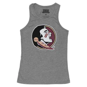 Vive La Fete Youth Girl's Seminole Logo Racerback Tank - Heather Grey