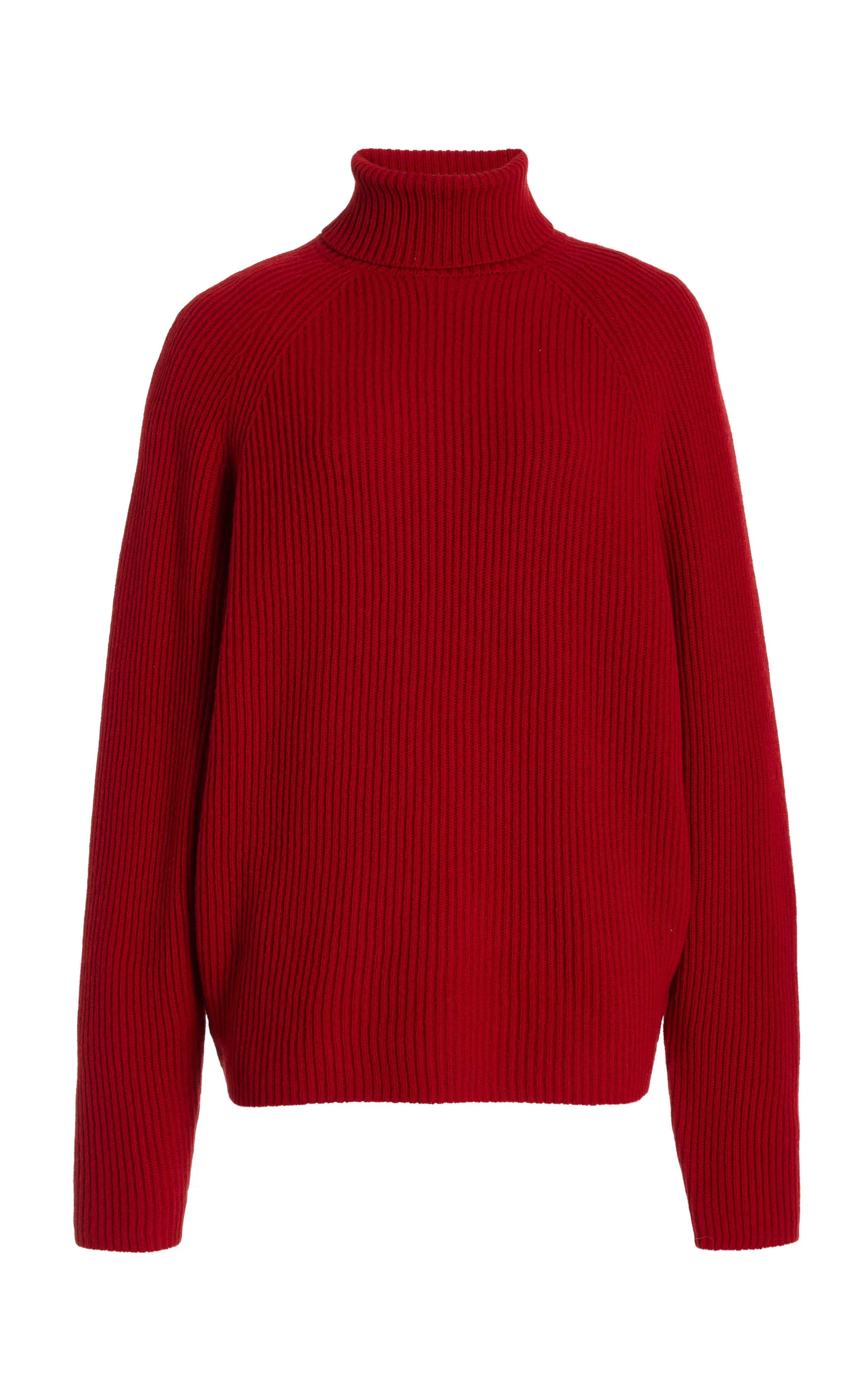 Wigman Knit Turtleneck Sweater in Scarlet Red Cashmere